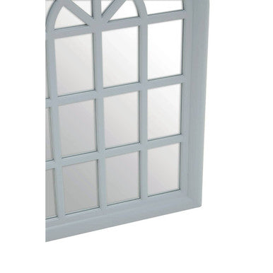 Orsina Shayla Arched Window Wall Mirror – Grey Pane Detail Accent
