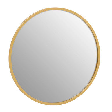 Orsina Saska Gold Round Wall Mirror – Modern Metal Frame Decor