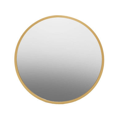 Orsina Saska Gold Round Wall Mirror – Modern Metal Frame Decor