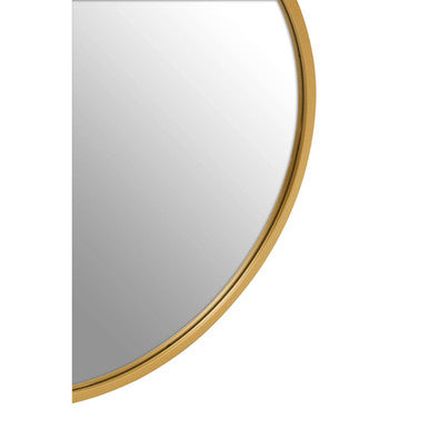 Orsina Saska Gold Round Wall Mirror – Modern Metal Frame Decor