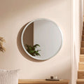 Orsina Saska Round Wall Mirror – Small Antique Silver Accent Mirror