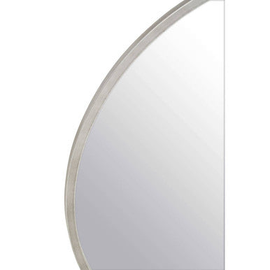 Orsina Saska Large Round Wall Mirror – Antique Silver Metallic Frame