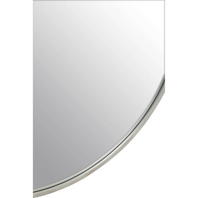 Orsina Saska Large Round Wall Mirror – Antique Silver Metallic Frame