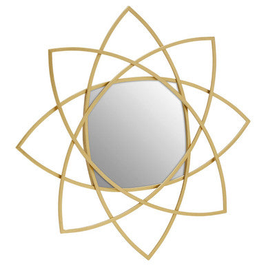 Orsina Farran Gold Octagonal Geometric Wall Mirror – 8-Sided Metal Frame