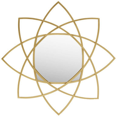 Orsina Farran Gold Octagonal Geometric Wall Mirror – 8-Sided Metal Frame