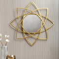 Orsina Farran Gold Octagonal Geometric Wall Mirror – 8-Sided Metal Frame