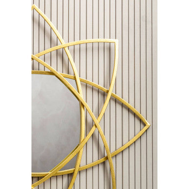 Orsina Farran Gold Octagonal Geometric Wall Mirror – 8-Sided Metal Frame