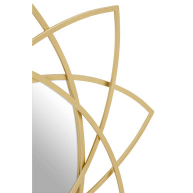 Orsina Farran Gold Octagonal Geometric Wall Mirror – 8-Sided Metal Frame