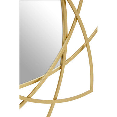 Orsina Farran Gold Octagonal Geometric Wall Mirror – 8-Sided Metal Frame