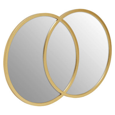Orsina Farran Overlapped Circles Wall Mirror – Champagne Gold Metal