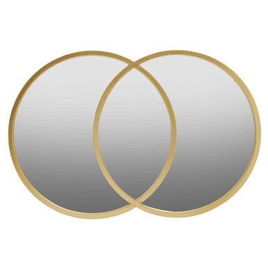 Orsina Farran Overlapped Circles Wall Mirror – Champagne Gold Metal