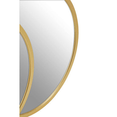 Orsina Farran Overlapped Circles Wall Mirror – Champagne Gold Metal