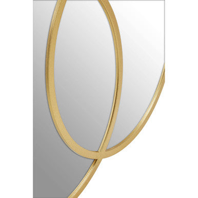 Orsina Farran Overlapped Circles Wall Mirror – Champagne Gold Metal