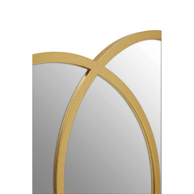 Orsina Farran Overlapped Circles Wall Mirror – Champagne Gold Metal