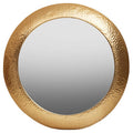 Orsina Templar Round Wall Mirror – Gold Finish Textured Iron Frame