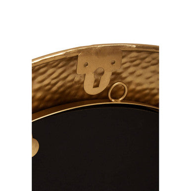 Orsina Templar Round Wall Mirror – Gold Finish Textured Iron Frame