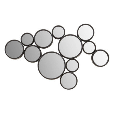 Orsina Persephone Black Multi Circles Wall Mirror – Modern Geometric Art