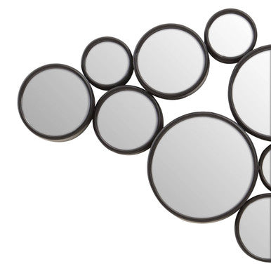 Orsina Persephone Black Multi Circles Wall Mirror – Modern Geometric Art