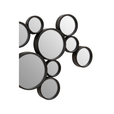 Orsina Persephone Black Multi Circles Wall Mirror – Modern Geometric Art