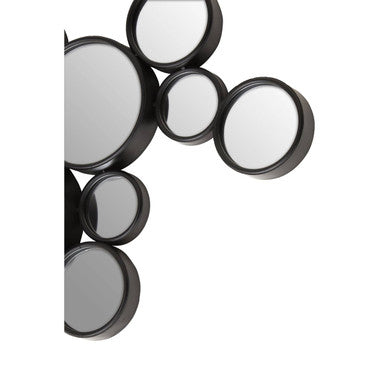 Orsina Persephone Large Black Multi Circles Wall Mirror | Modern Art