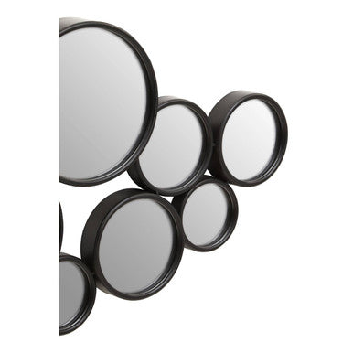 Orsina Persephone Large Black Multi Circles Wall Mirror | Modern Art