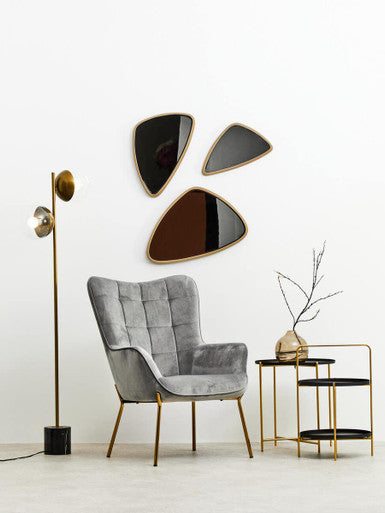 Orsina Torino Small Triangular Wall Mirror – Gold Geometric Metal Frame