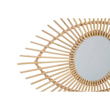 Orsina Mataram Natural Rattan Eye Shape Wall Mirror – Handwoven Boho Decor