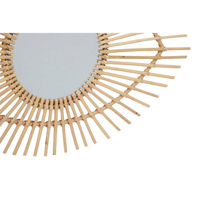 Orsina Mataram Natural Rattan Eye Shape Wall Mirror – Handwoven Boho Decor