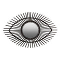 Orsina Mataram Eye-Shaped Wall Mirror – Black Natural Rattan Decor