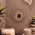 Orsina Mataram Natural Rattan Wall Mirror – Round Handwoven Boho Decor