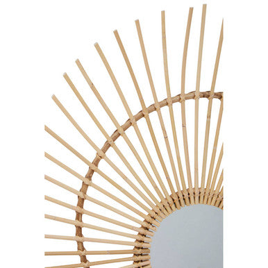 Orsina Mataram Natural Rattan Wall Mirror – Round Handwoven Boho Decor
