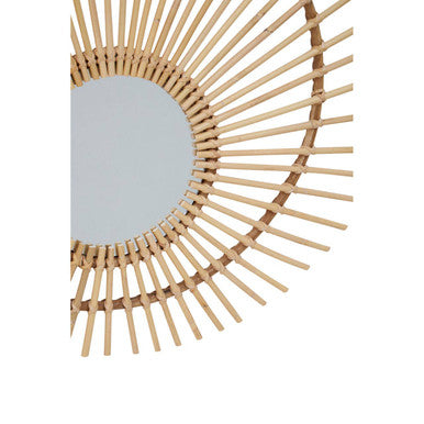 Orsina Mataram Natural Rattan Wall Mirror – Round Handwoven Boho Decor