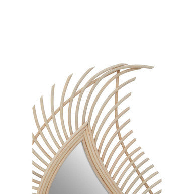 Orsina Mataram Teardrop Wall Mirror – Handwoven Natural Rattan