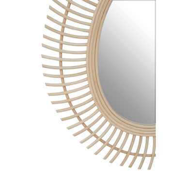 Orsina Mataram Teardrop Wall Mirror – Handwoven Natural Rattan