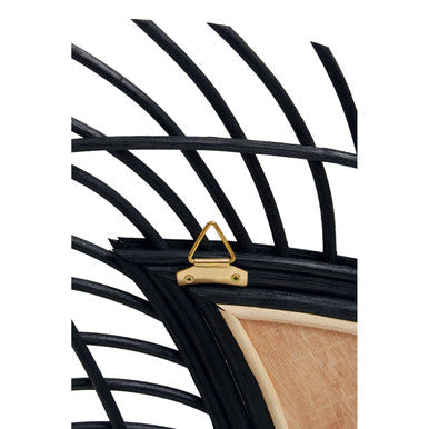 Orsina Mataram Teardrop Rattan Wall Mirror – Black & Natural Boho