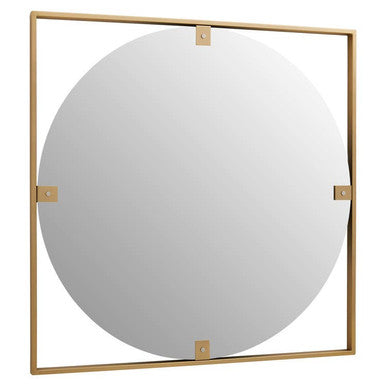 Orsina Matera Gold Square Wall Mirror – Modern Metal Geometric Frame