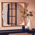 Orsina Matera Gold Square Wall Mirror – Modern Metal Geometric Frame