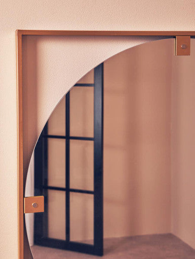 Orsina Matera Gold Square Wall Mirror – Modern Metal Geometric Frame