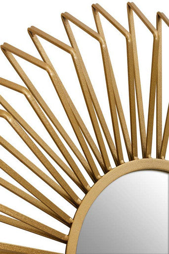 Orsina Matera Gold Sunburst Wall Mirror – 3D Metal Round Decor