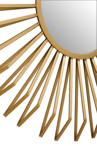 Orsina Matera Gold Sunburst Wall Mirror – 3D Metal Round Decor