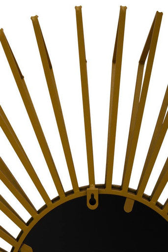 Orsina Matera Gold Sunburst Wall Mirror – 3D Metal Round Decor