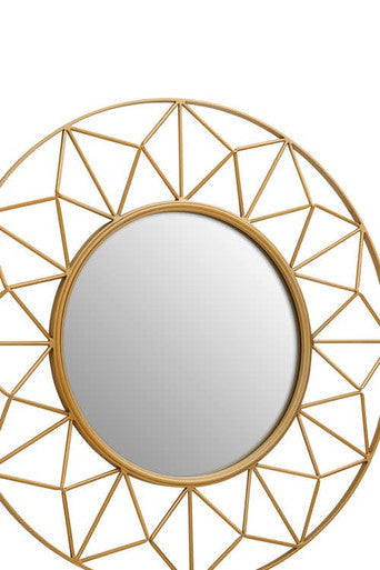 Orsina Matera 3D Round Gold Wall Mirror – Geometric Modern Decor