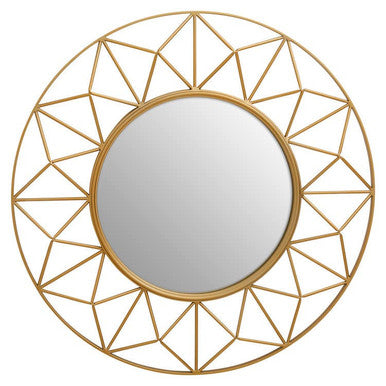 Orsina Matera 3D Round Gold Wall Mirror – Geometric Modern Decor