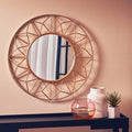 Orsina Matera 3D Round Gold Wall Mirror – Geometric Modern Decor