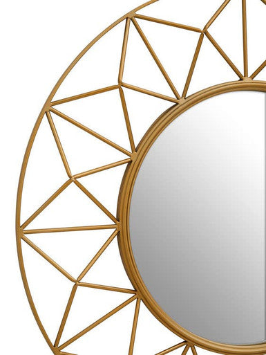 Orsina Matera 3D Round Gold Wall Mirror – Geometric Modern Decor