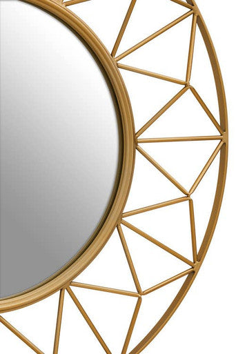 Orsina Matera 3D Round Gold Wall Mirror – Geometric Modern Decor