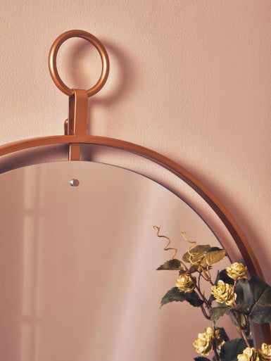 Orsina Matera Gold Wall Mirror – Round Contemporary Metal Frame