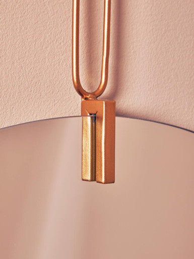 Orsina Matera Round Frameless Wall Mirror with Gold Hanging Loop