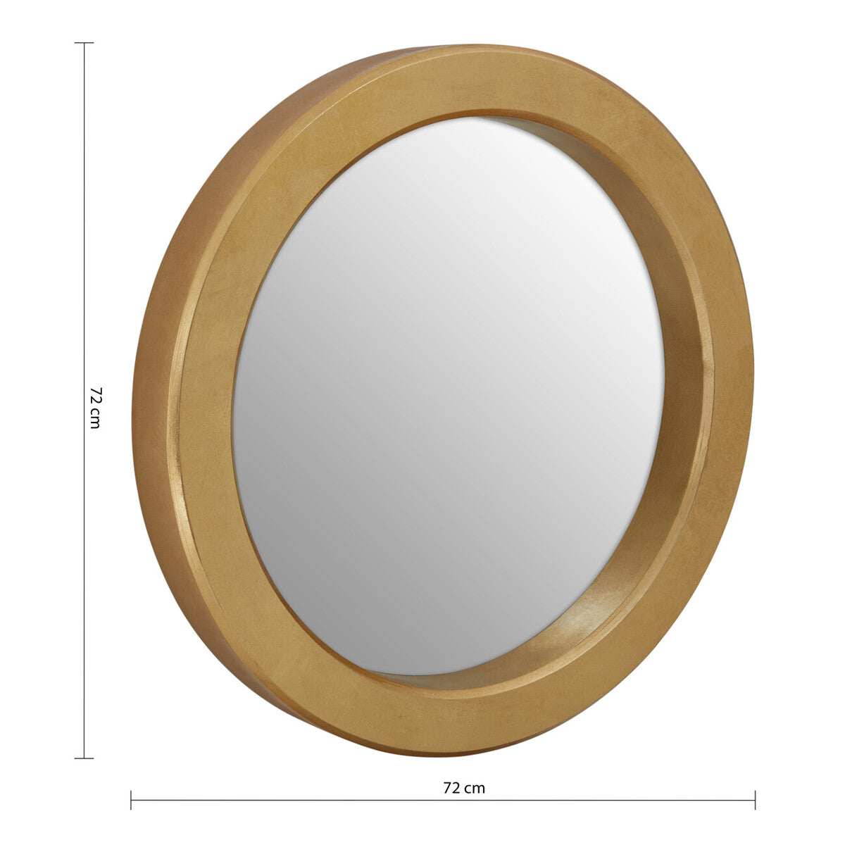 Orsina Matera Round Wall Mirror – Modern Gold Frame Statement Mirror