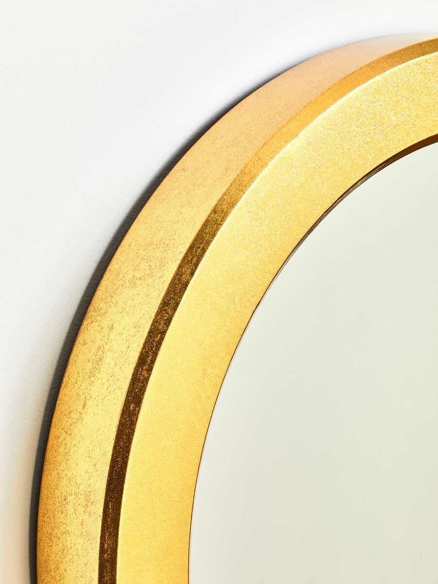 Orsina Matera Round Wall Mirror – Modern Gold Frame Statement Mirror